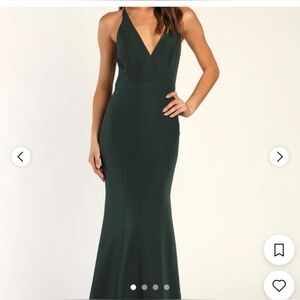 Lulu's Dark Green Strapless Dress